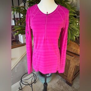 Athleta Women's Pacifica UPF Shirt Long Sleeve hot, pink size medium